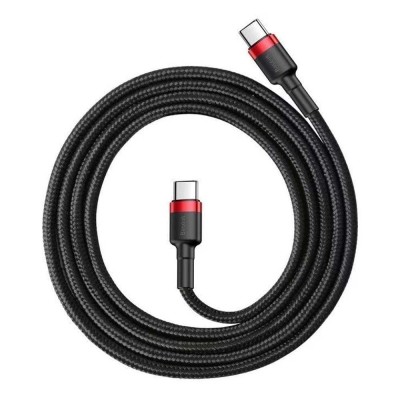 Baseus Braided USB 2.0 Cable USB-C male - USB-C male Black/Red 1m (CATKLF-G91)